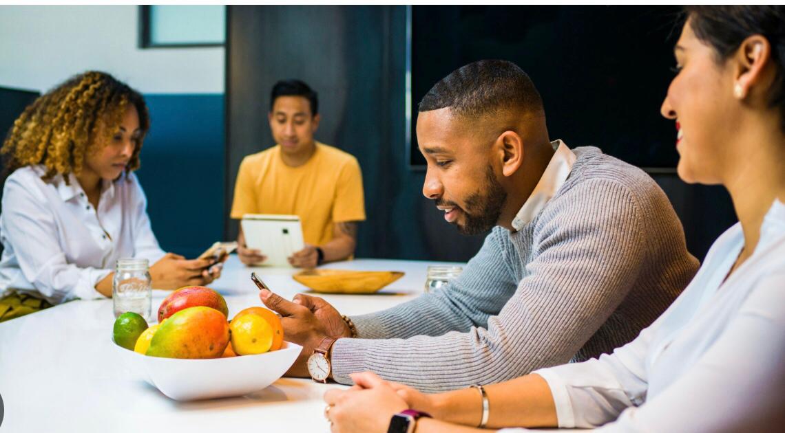 Enjoying Office Snack