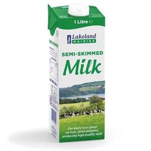 Lakeland UHT Semi Skimmed Milk (12 x 1 Litre)