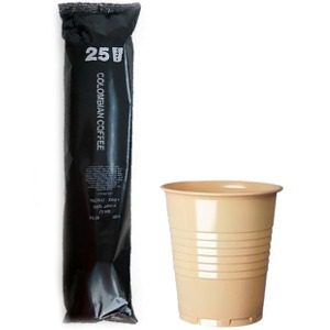In Cup 73mm Columbian Coffee White (x 300 cups)