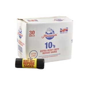 Mammoth Extra Heavy Duty Refuse Sack / Black Bags – 30 rolls