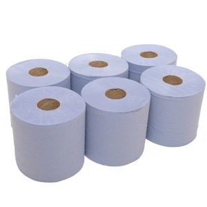 Blue Centre Feed Rolls 2 Ply – Pack of Six