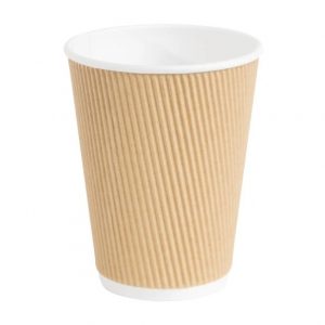 12oz Kraft Ripple Double Wall Paper Hot Cup (x500)