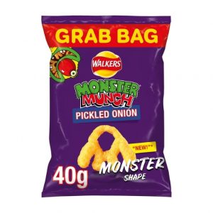 Walkers Monster Munch Pickled Onion Snacks Grab Bag 40g (30 Pack)