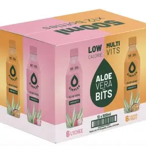 Simplee Aloe Vera Lychee & Passionfruit Drink, 12 x 500ml