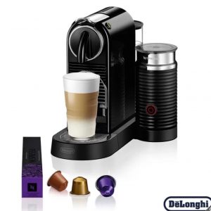Nespresso by De'Longhi Citiz Capsule Coffee Machine & Aeroccino Milk Frother, Black