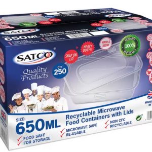 SATCO Plastic Takeaway Containers, 250 x 650ml